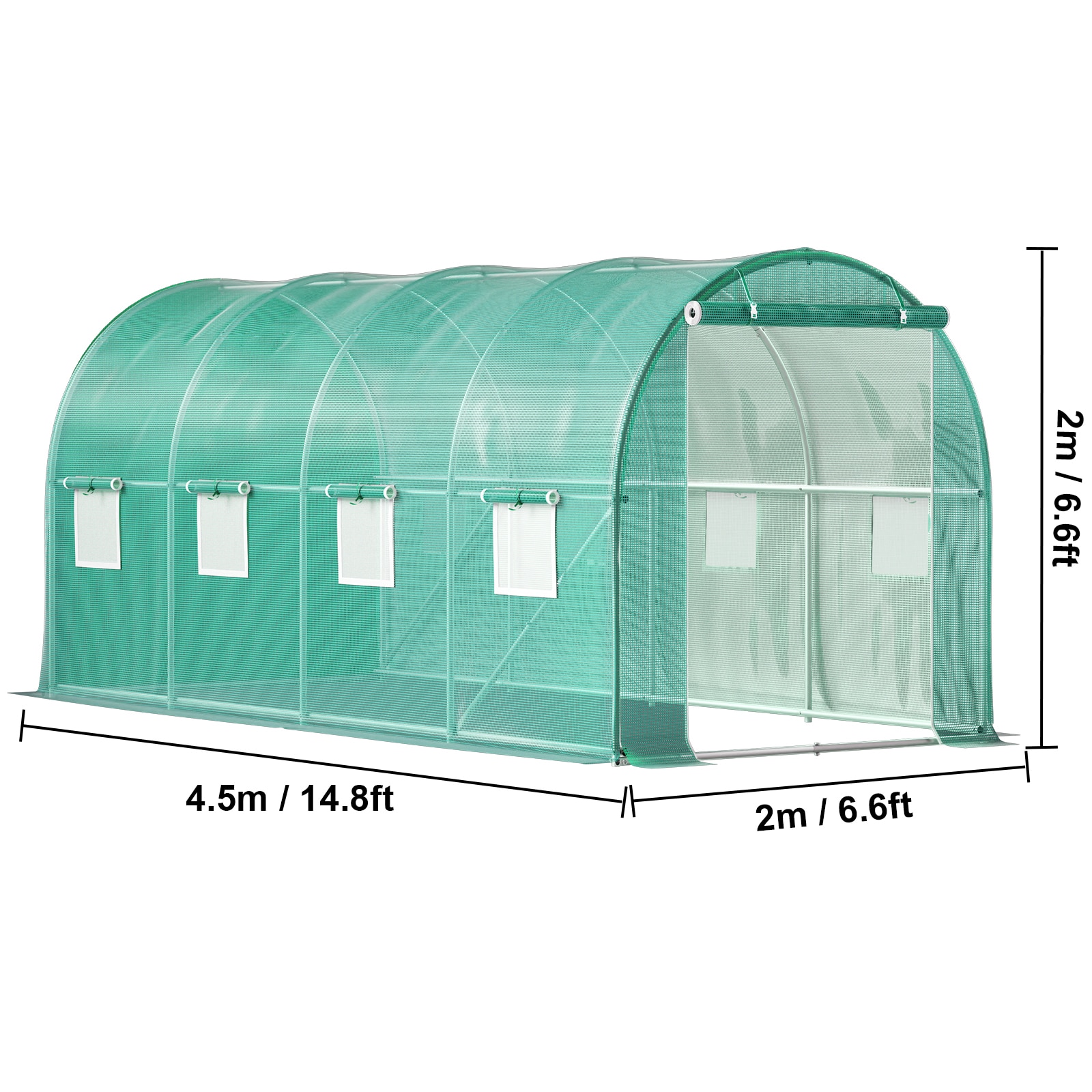 Walk-in Tunnel Greenhouse With Galvanized Steel Frame And Windows_voghion.com